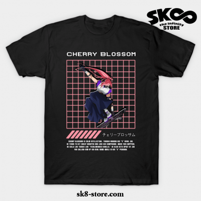 Cherry Blossom Line Rect T-Shirt Black / S