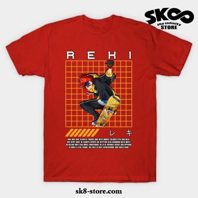 Reki Line Rect T-Shirt Red / S